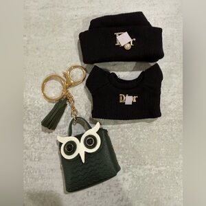 Labubu 3 piece black outfit. Beanie too and handbag